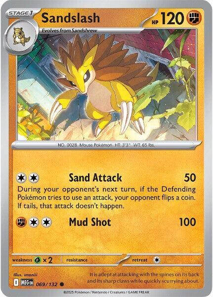 Sandslash Reverse Holo Common ME01: Mega Evolution 069/132 NM
