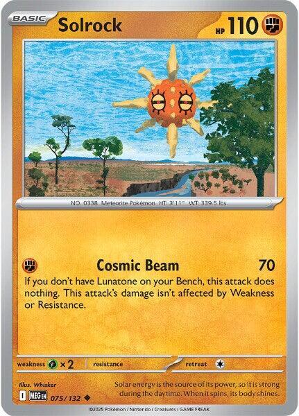 Solrock Reverse Holo Uncommon ME01: Mega Evolution 075/132 NM