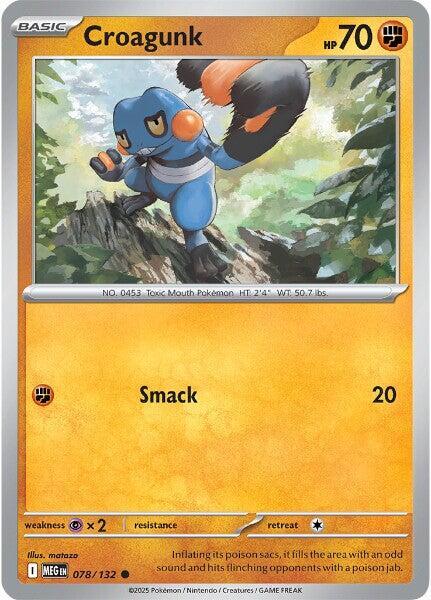 Croagunk Reverse Holo Common ME01: Mega Evolution 078/132 NM