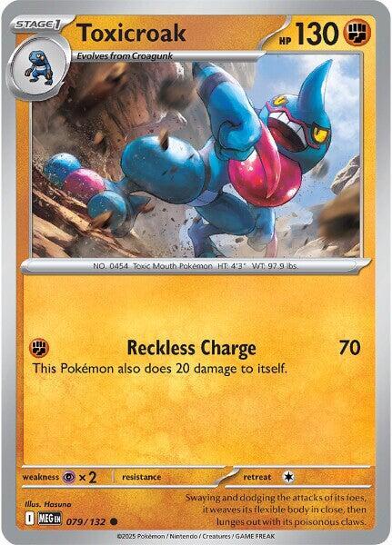 Toxicroak Reverse Holo Common ME01: Mega Evolution 079/132 NM
