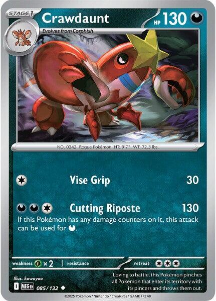 Crawdaunt Reverse Holo Uncommon ME01: Mega Evolution 085/132 NM