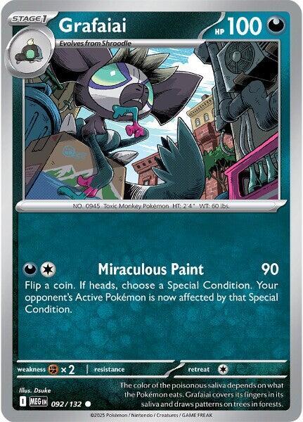 Grafaiai Reverse Holo Common ME01: Mega Evolution 092/132 NM