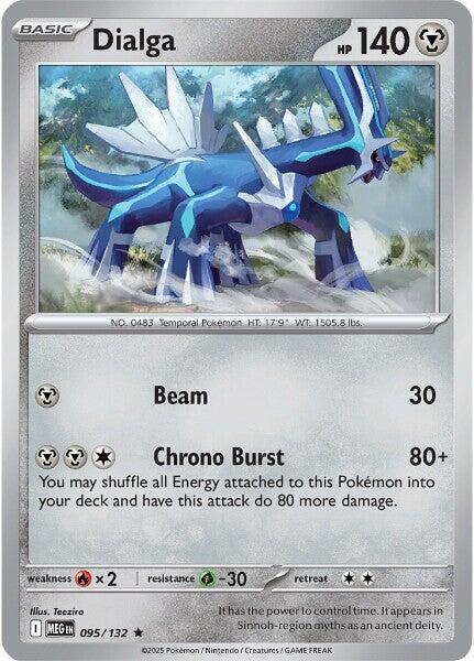 Dialga Reverse Holo Rare ME01: Mega Evolution 095/132 NM