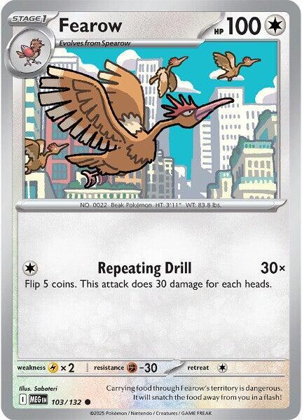 Fearow Reverse Holo Common ME01: Mega Evolution 103/132 NM