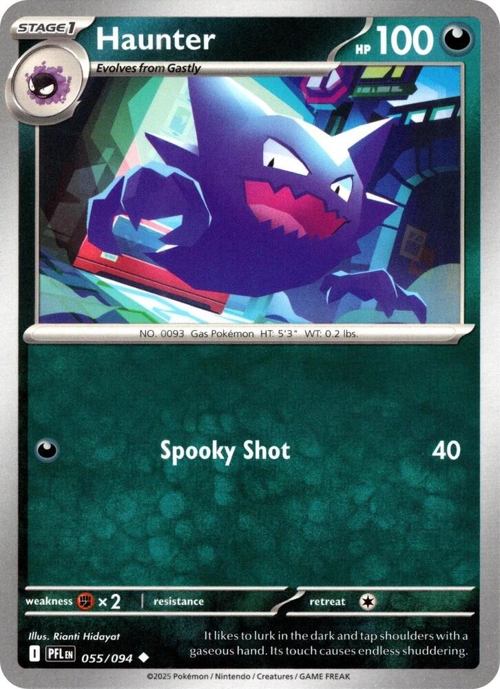 Haunter - 055/094 Reverse Holo Uncommon ME02: Phantasmal Flames 055/094 NM