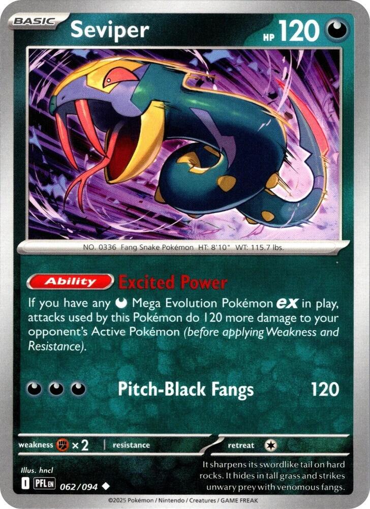 Seviper Uncommon ME02: Phantasmal Flames 062/094 NM