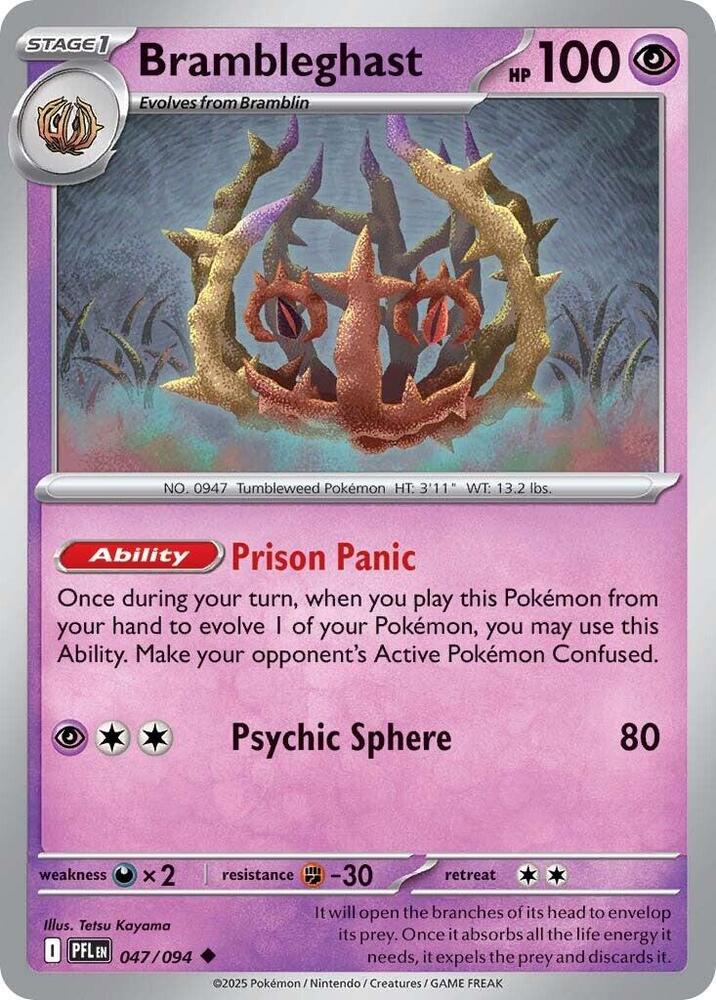 Brambleghast Reverse Holo Uncommon ME02: Phantasmal Flames 047/094 NM