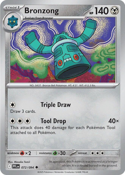 Bronzong Reverse Holo Uncommon ME02: Phantasmal Flames 072/094 NM
