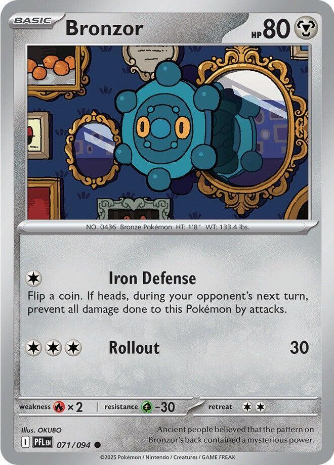 Bronzor Reverse Holo Common ME02: Phantasmal Flames 071/094 NM