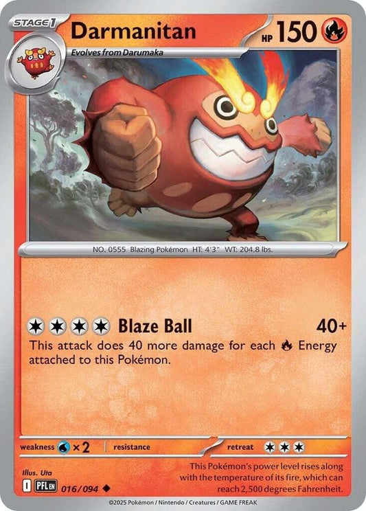 Darmanitan Reverse Holo Uncommon ME02: Phantasmal Flames 016/094 NM