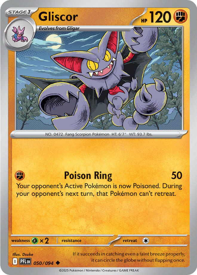 Gliscor Uncommon ME02: Phantasmal Flames 050/094 NM
