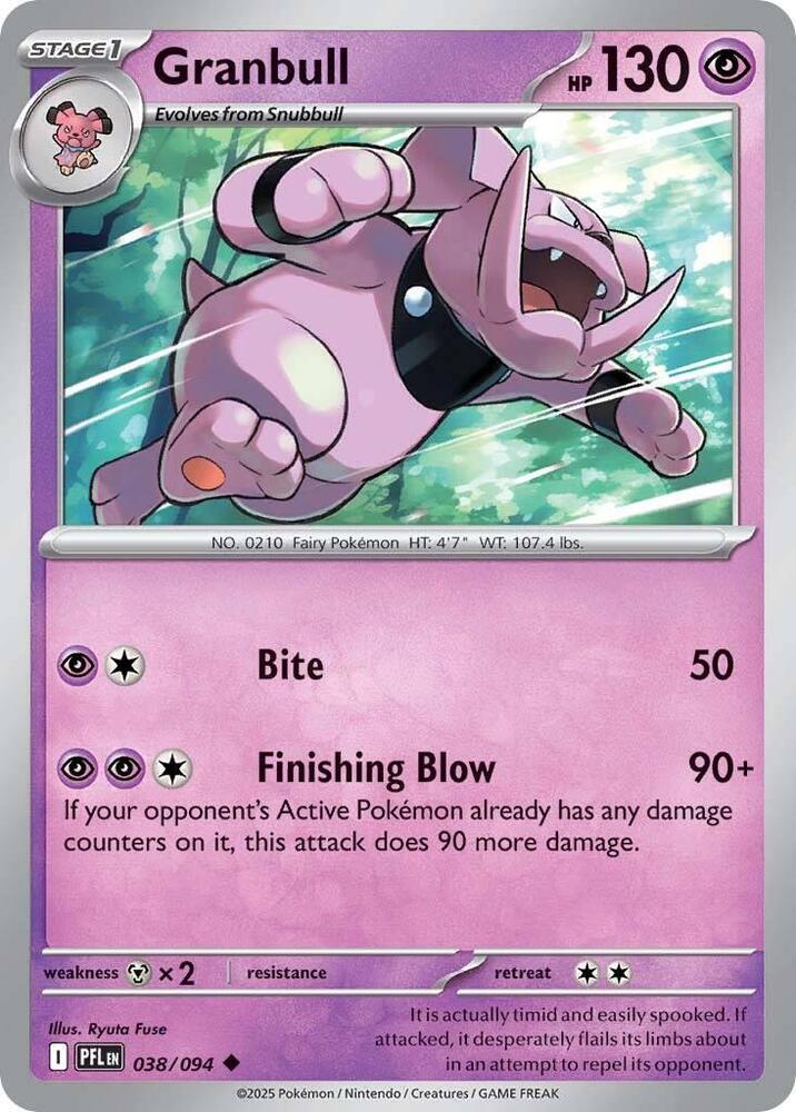 Granbull Reverse Holo Uncommon ME02: Phantasmal Flames 038/094 NM