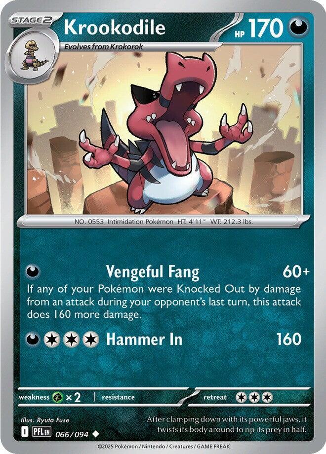 Krookodile Reverse Holo Uncommon ME02: Phantasmal Flames 066/094 NM