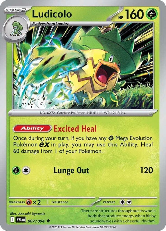 Ludicolo - 007/094 Uncommon ME02: Phantasmal Flames 007/094 NM