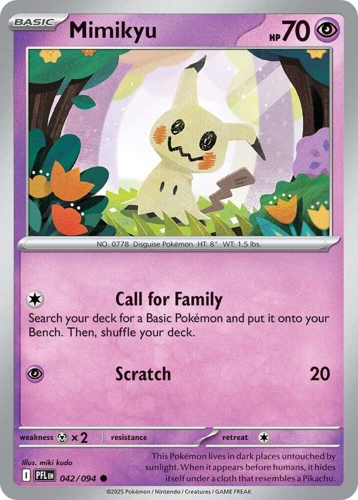 Mimikyu Reverse Holo Common ME02: Phantasmal Flames 042/094 NM