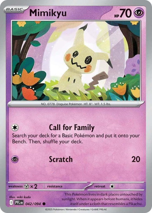Mimikyu Reverse Holo Common ME02: Phantasmal Flames 042/094 NM