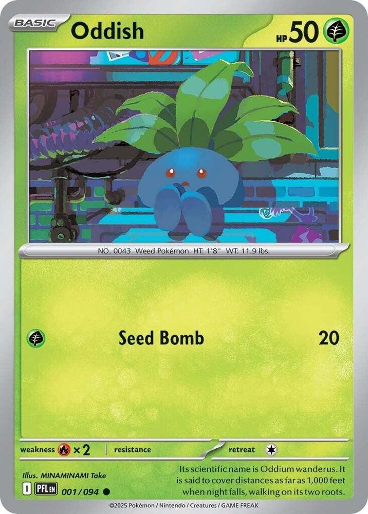 Oddish Reverse Holo Common ME02: Phantasmal Flames 001/094 NM