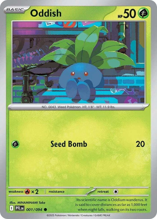 Oddish Reverse Holo Common ME02: Phantasmal Flames 001/094 NM