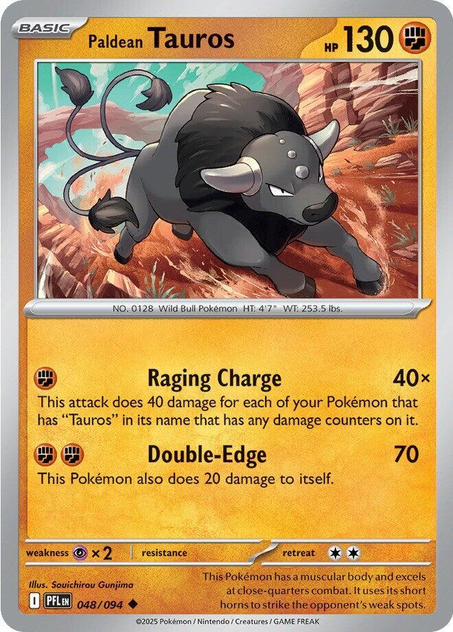 Paldean Tauros Reverse Holo Uncommon ME02: Phantasmal Flames 048/094 NM