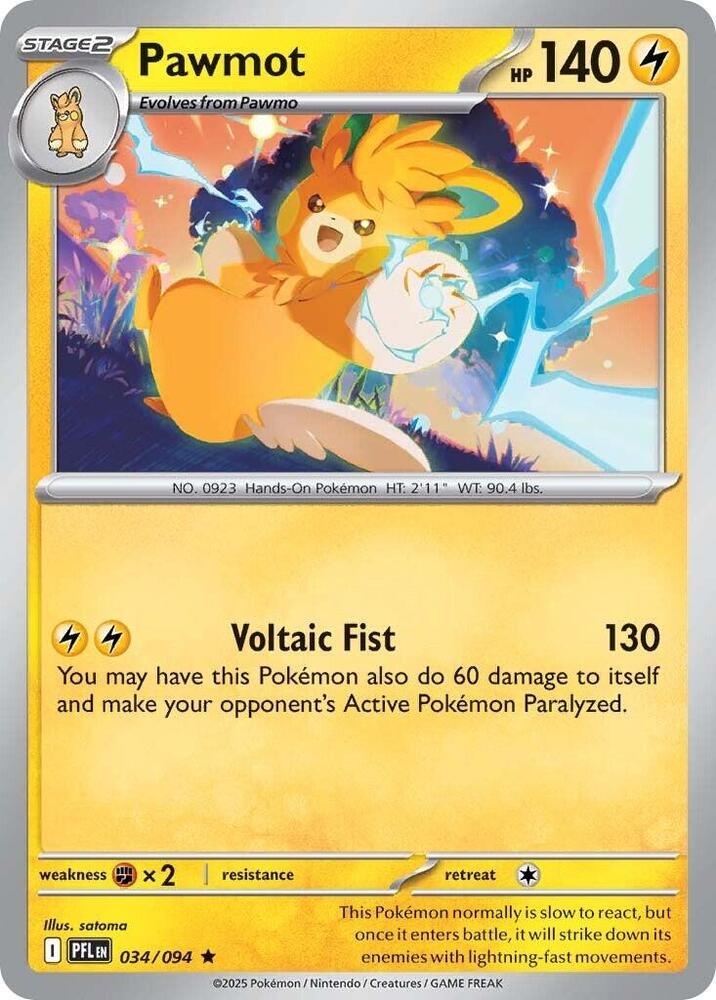 Pawmot Reverse Holo Rare ME02: Phantasmal Flames 034/094 NM