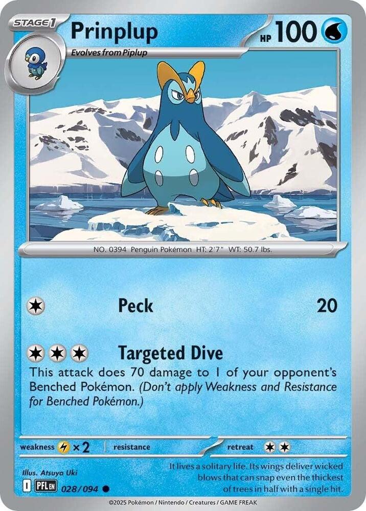 Prinplup Reverse Holo Common ME02: Phantasmal Flames 028/094 NM