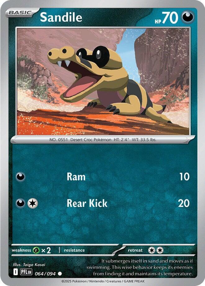 Sandile Reverse Holo Common ME02: Phantasmal Flames 064/094 NM