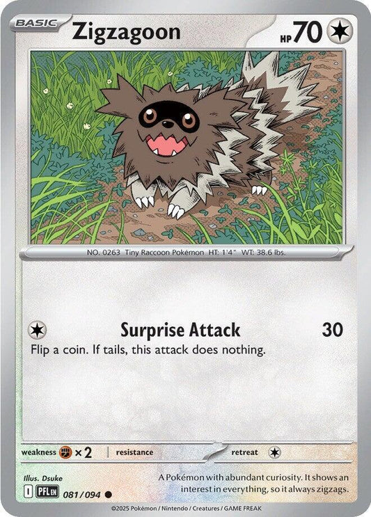 Zigzagoon Common ME02: Phantasmal Flames 081/094 NM