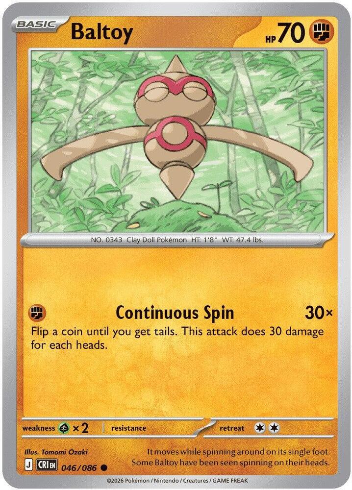 Baltoy Reverse Holo Common ME04: Chaos Rising 046/086 NM