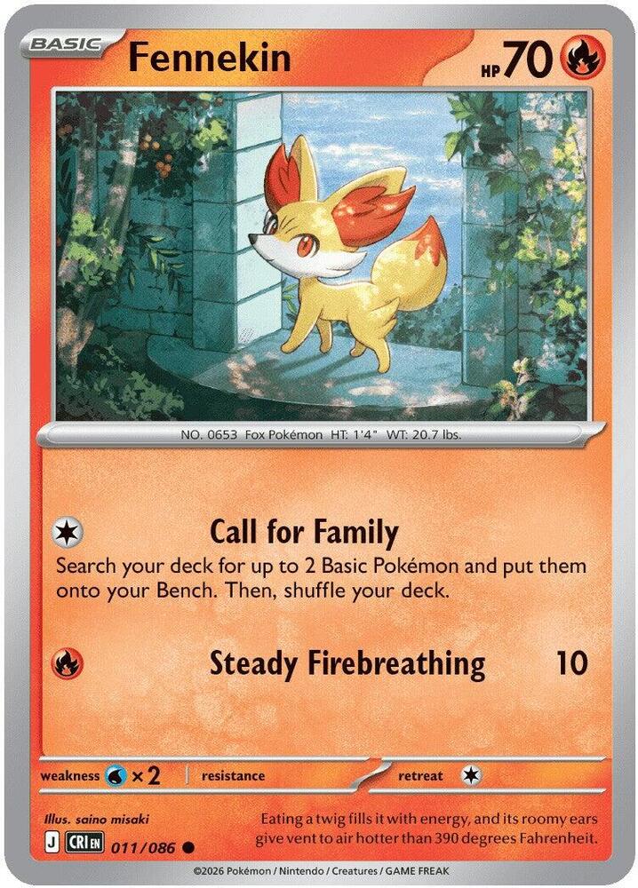 Fennekin Common ME04: Chaos Rising 011/086 NM