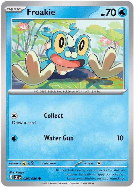 Froakie - 020/086 Reverse Holo Common ME04: Chaos Rising 020/086 NM