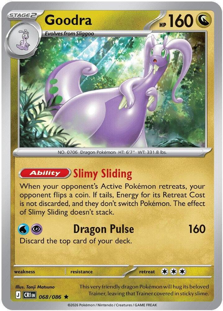 Goodra Reverse Holo Rare ME04: Chaos Rising 068/086 NM