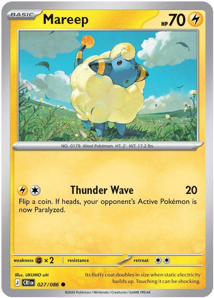 Mareep Common ME04: Chaos Rising 027/086 NM