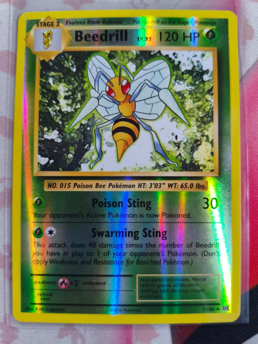 Beedrill Reverse Holo Rare XY - Evolutions 7/108 NM