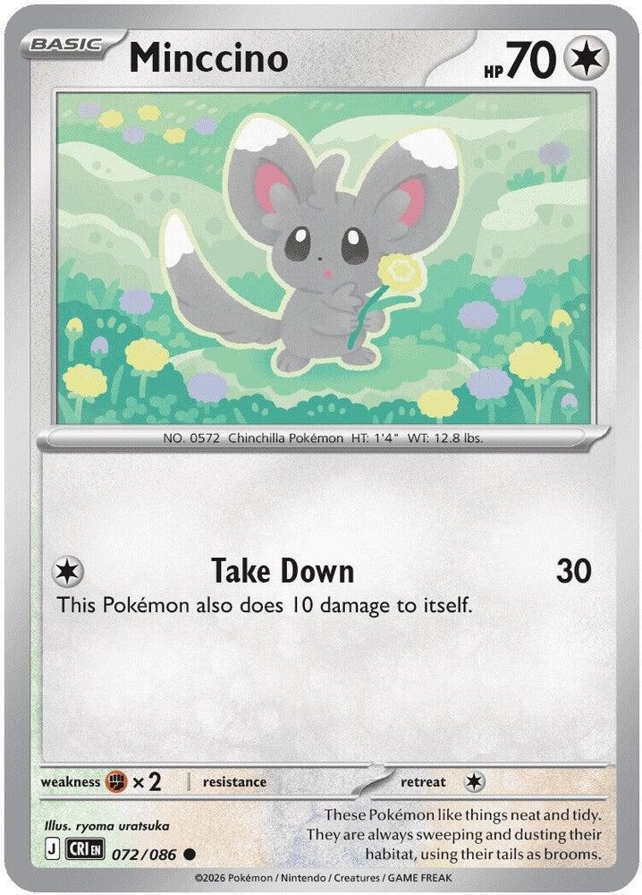 Minccino Common ME04: Chaos Rising 072/086 NM