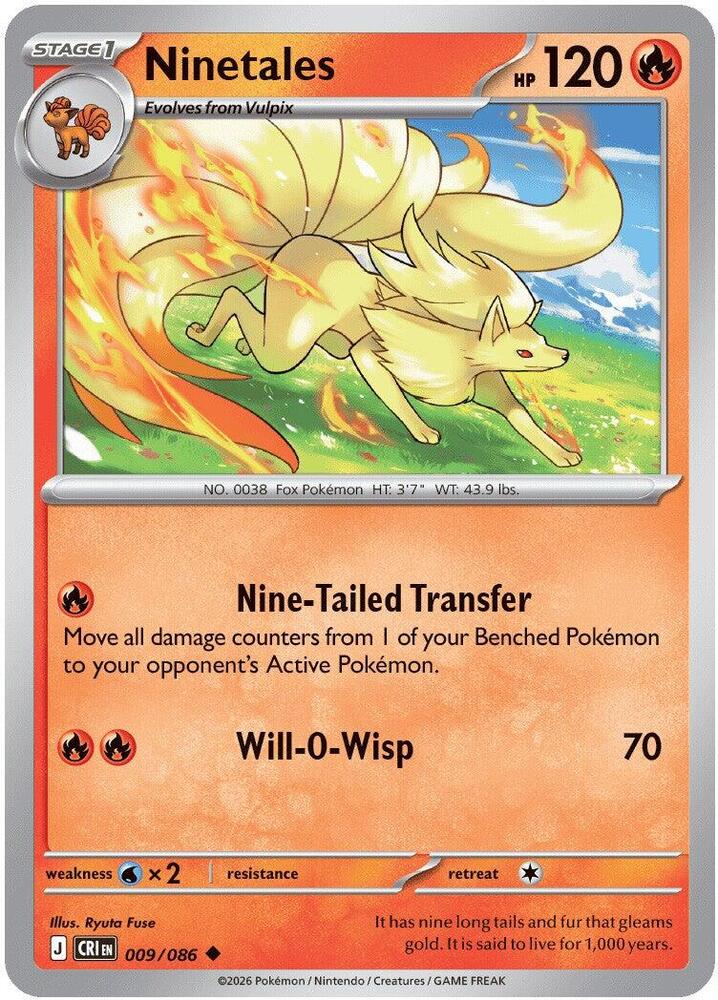 Ninetales Uncommon ME04: Chaos Rising 009/086 NM