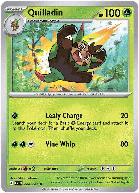 Quilladin Reverse Holo Common ME04: Chaos Rising 006/086 NM