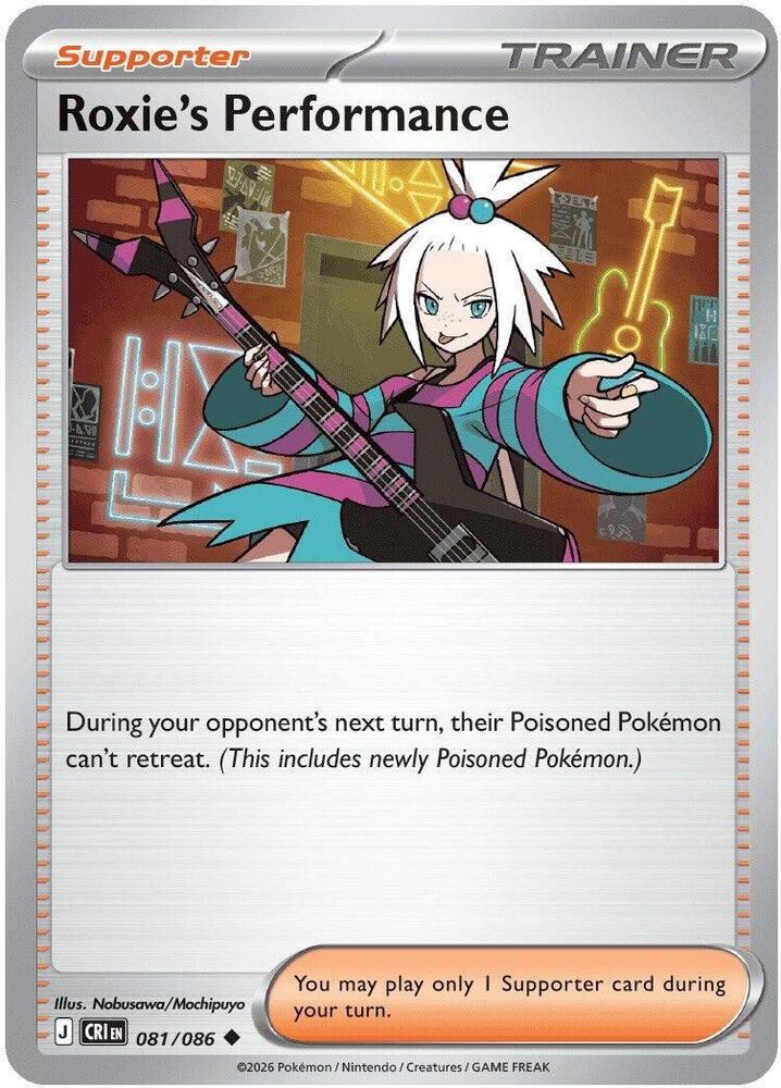 Roxie's Performance - 081/086 Reverse Holo Uncommon ME04: Chaos Rising 081/086 NM