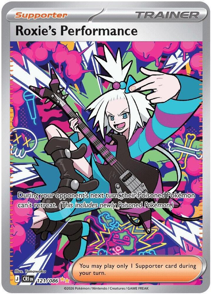 Roxie's Performance - 121/086 Holo Special Illustration Rare ME04: Chaos Rising 121/086 NM
