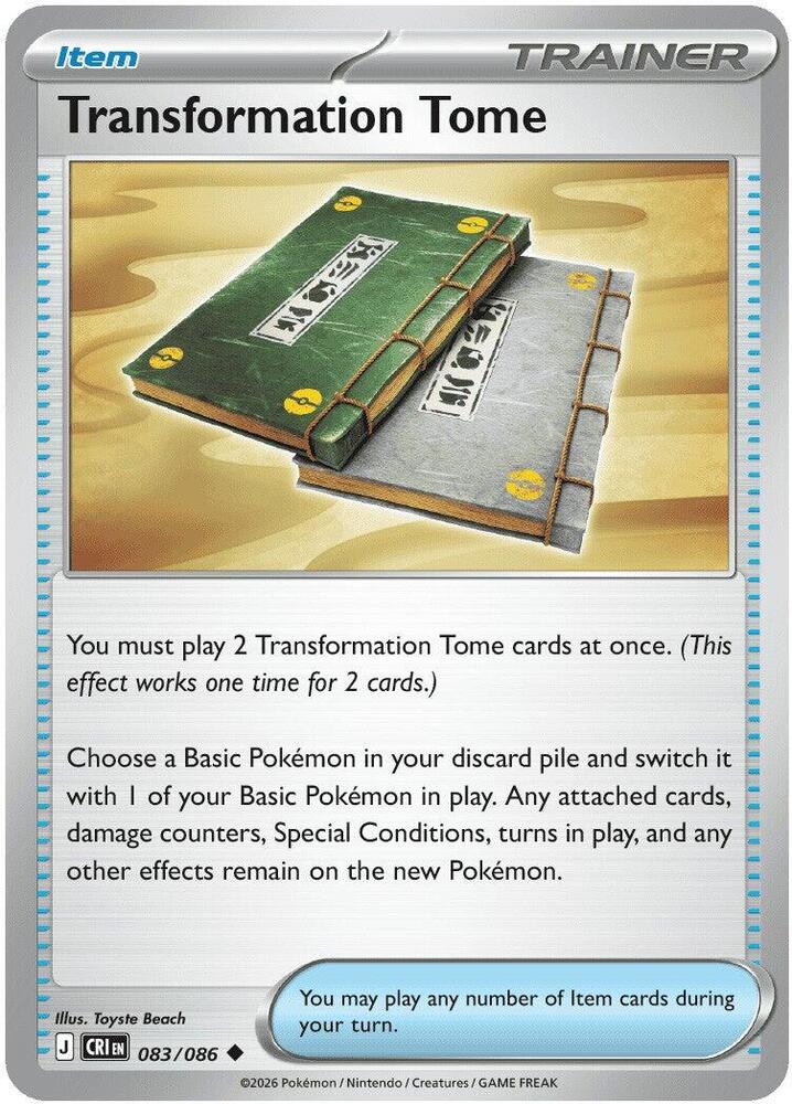 Transformation Tome Reverse Holo Uncommon ME04: Chaos Rising 083/086 NM