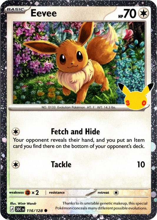 Eevee (30th Celebration) Holo Common Blister Exclusives 116/128 NM