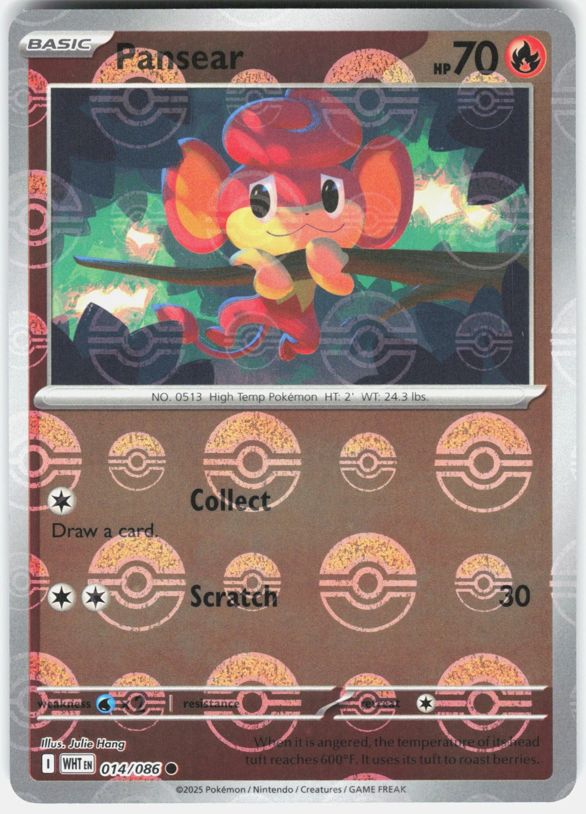 Pansear (Poke Ball Pattern) Holo Common SV: White Flare 014/086 NM