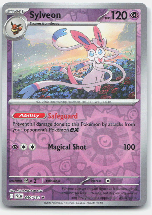 Sylveon Reverse Holo Rare SV: Prismatic Evolutions 040/131 NM
