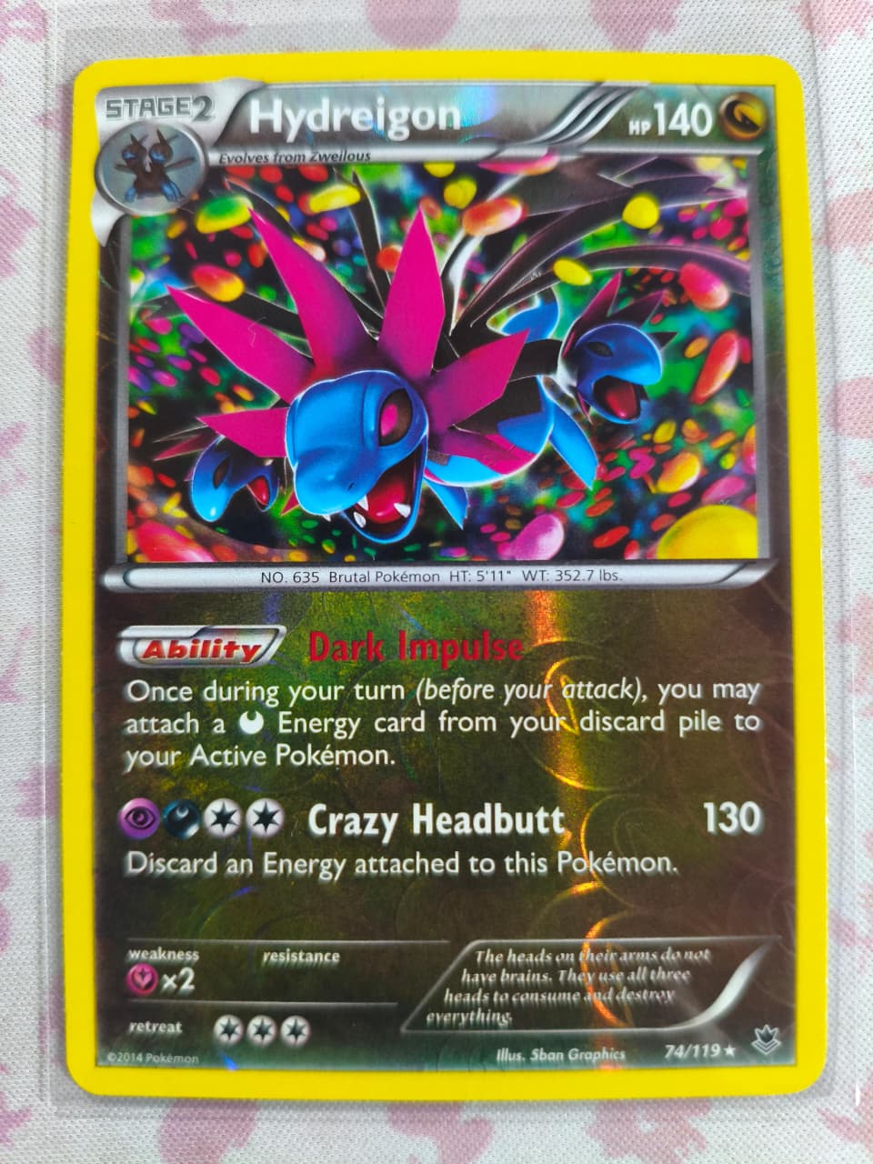 Hydreigon Reverse Holo Holo Rare XY - Phantom Forces 74/119 NM