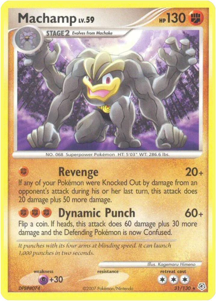 Machamp Reverse Holo Rare Diamond and Pearl 31/130 MP