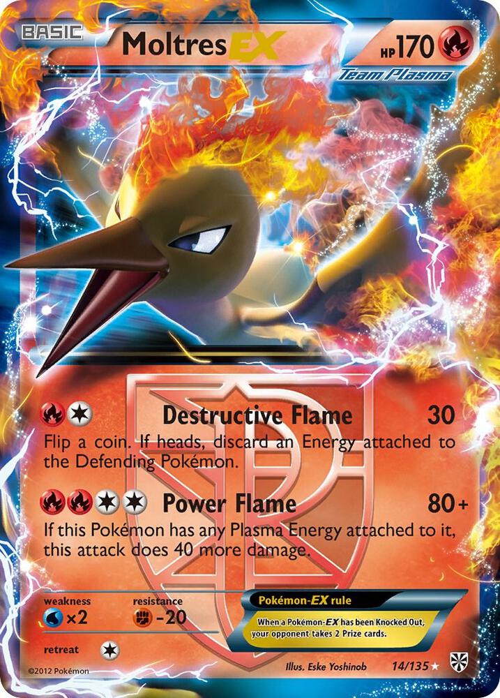 Moltres EX (Team Plasma) Holo Ultra Rare Plasma Storm 14/135 MP