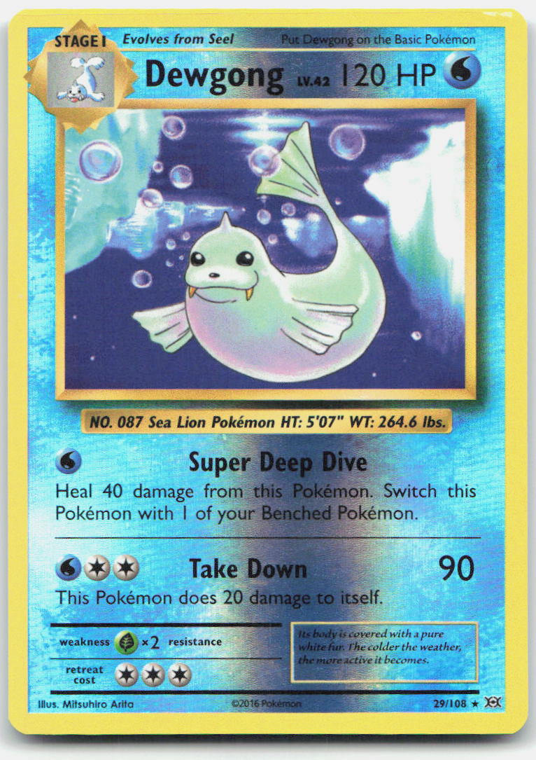 Dewgong Reverse Holo Rare XY - Evolutions 29/108 NM