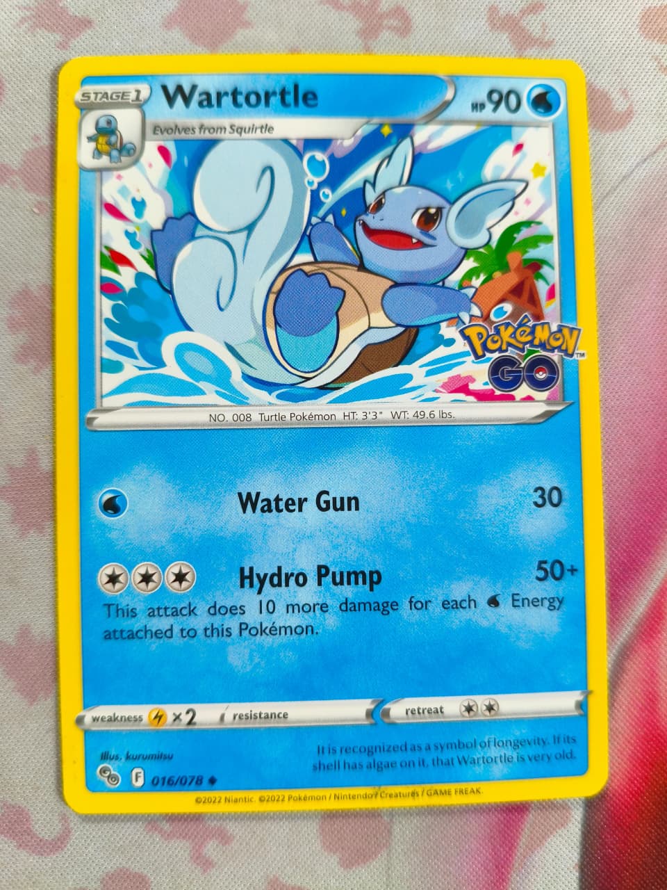 Wartortle Uncommon Pokemon GO 016/078 NM