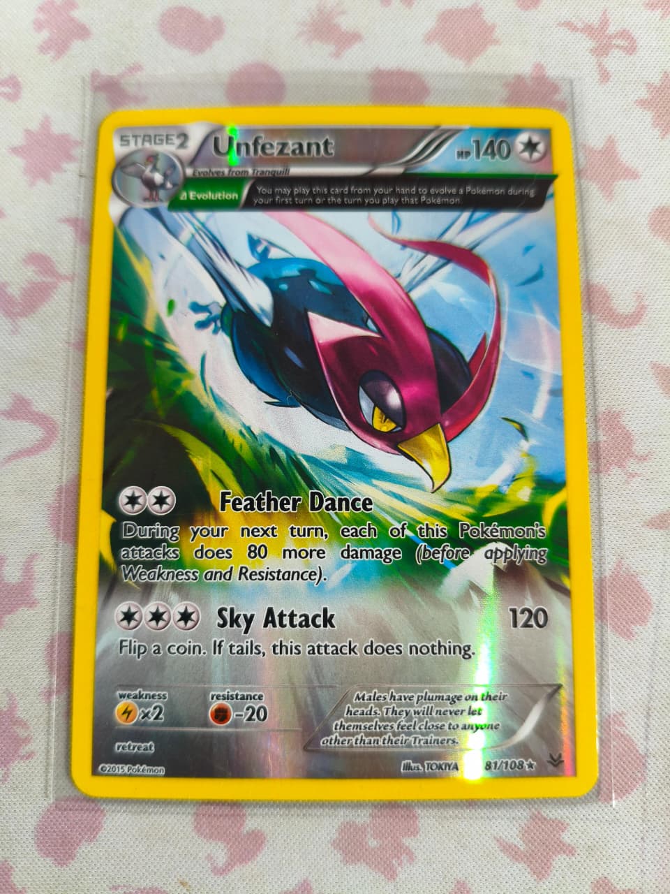 Unfezant (81 Delta) Reverse Holo Rare XY - Roaring Skies 81/108 NM