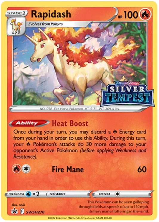 Rapidash Pre Release Silver Tempest