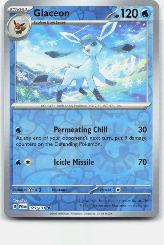 Glaceon Reverse Holo Rare SV: Prismatic Evolutions 025/131 NM